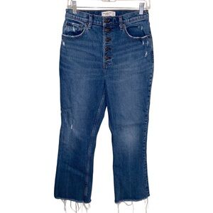 Abercrombie & Fitch Jeans Womens Size 6 High Rise Flare Distressed Button Fly
